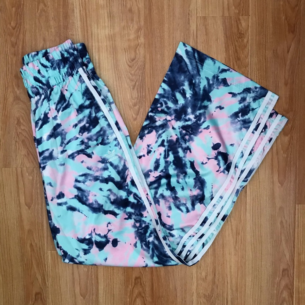 XS Adidas Tie-dye Satin Pants